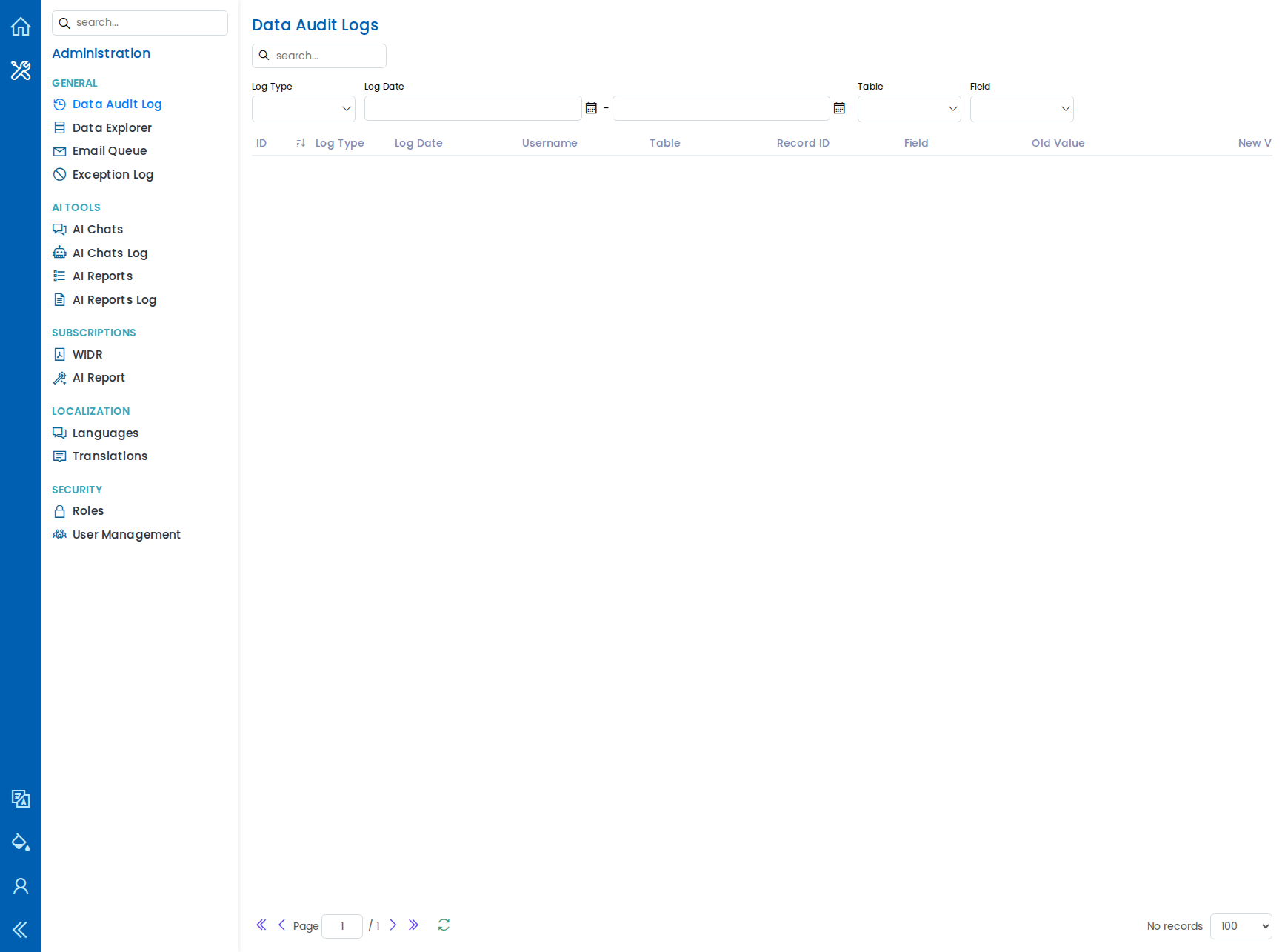 Data Audit Log
