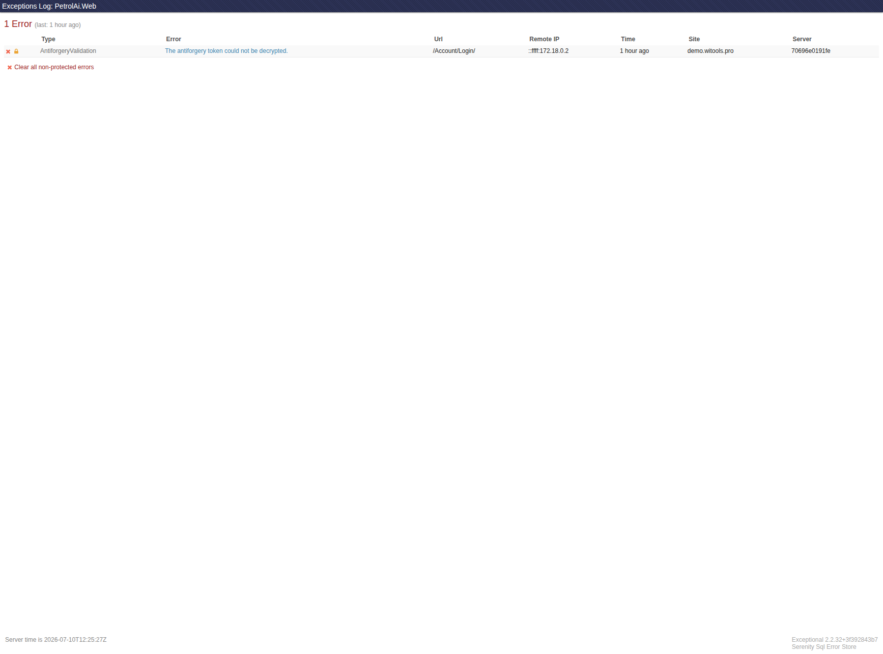 Exception Log