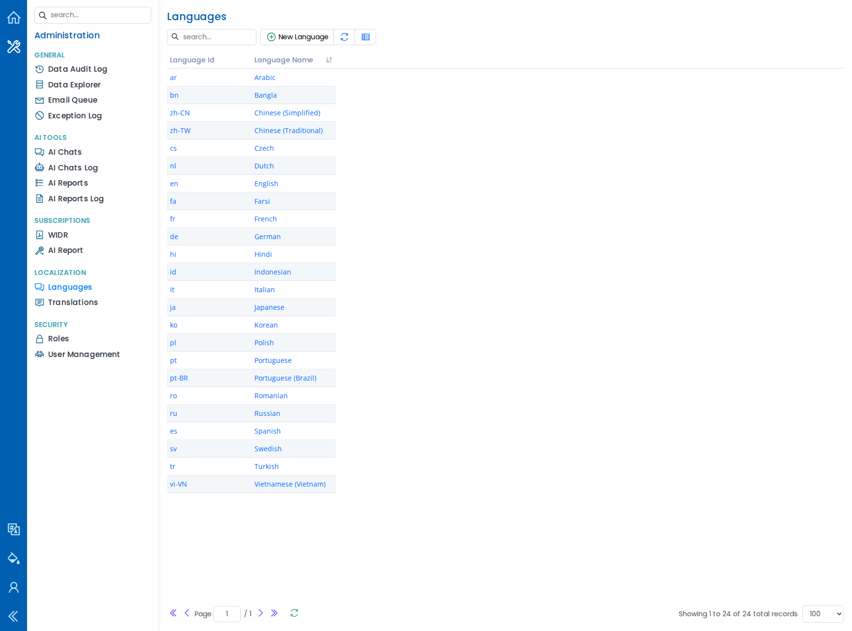 Multi-Language Support